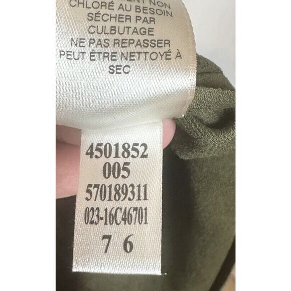 Chicos Olive Green Faux Suede Open Belted Trench Coat Vest Longline Size 2 Large - Picture 12 of 15